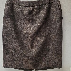 Coldwater Creek skirt, taupe with black print